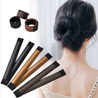 Children French Dish Made Hair Band Ball Twist Magic DIY Tool Bun Girls Hair Accessories Maker Synthetic Donuts Bud Head Band