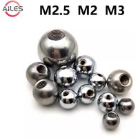 Metric Thread 304 Stainless Steel Solid Half Thread Blind Hole Balls 2.5mm 2mm 3mm Half Through Hole M2.5 M2 M3 Nut Balls Beads