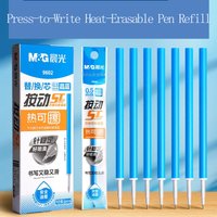 M&G Hot Erase Pen Refill 0.5mm St Nib Push Refill for Students And Office Use Black/Crystal Blue Ideal for Erasable Writing
