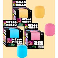 Needoh Mello Mallo Squishy Toy Yellow Marshmallow Stretchy Rebound Squeeze Soft Touch Non Toxic TPR Material Gift for Adults