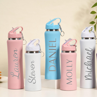 Engraved Straw Tumbler Insulated Kids Bottle Custom Thickened Student Portable Sports Double-Wall Steel Thermal Cup Coffee Mug