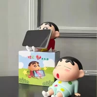 Crayon Shin-Chan Anime Figure Phone Holder Kawaii Desktop Ornaments Phone Support Mini GK Collection Decoration Toys Girls Gifts