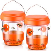 1/2PCs Wasp Traps for Outdoor Hanging Bee Traps Reusable Fly Bee Bee Catcher Hornet Trap for Indoor Outdoor Patio Garden Home