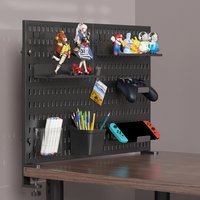 Multifunctional desktop standing pegboard for home/office storage. Freely combinable partition shelf set.
