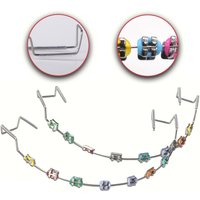 1 Pair Colorful Brackets Dental Fake Braces With Hook Temporary Tooth Decoration With Metal Wires Bracket Ligature Tie With Box