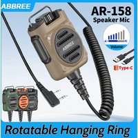ABBREE AR-158 Rechargeable Microphone Speaker Mic Adjustable Volume Compatible With Baofeng UV-5R Mini UV-21 PRO UV-32 Ham Radio