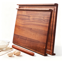 Solid Ebony Wood Cutting Board, Pastry Chef Kitchen Porter with Juice Groove, Extra Large Reversible Wooden Chopping Board