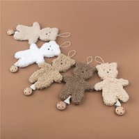 Baby Pacifier Clip Chain Pendant Soft Cartoon Bear Shaped Pacifier Clip Holder Leash Hanging Strap Ornament for Newborn Infants