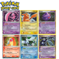 PTCG Cards Rare Holo Star Cards Mewtwo Pikachu Entei Raikou Gengar Game Collection Foil Single Cards Pokemon Proxy Cards