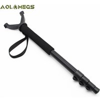 Aluminum Hunting Shooting Accessory V Shaped Rotating Yoke Monopod Telescopic Shooting Stick Hunting Stick with Shoulder Strap