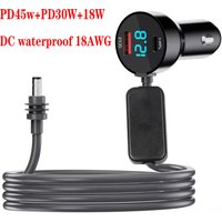 Mini Cable 12V-48V,Starlink Mini Car Adapter with Digital Display,Cigarette Lighter Adapter with USB C PD 40W& USB A 35W Ports