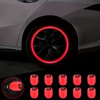 AliExpress NONE 4Pcs Luminous Skeleton Tire Valve Caps Universal Fluorescent Wheel Hub Covers for SUV Bike Truck Motorcycle Accessories RED/BLUE