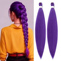 Synthetic 26 30 Inch Purple Braiding Hair Pre Stretched Long Braiding hair Extensions for Stage Party Halloween Costume Cosplay