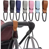 2/4pcs PU Leather Baby Stroller Hook for Pram Rotate 360 Degree Rotatable Cart Organizer Pram Hook Stroller Accessories