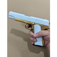 High Quality White Gold M1911 Toy Handle Kids Fun Interactive Toy Growth Companion Gift for Boys