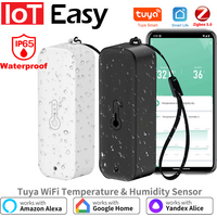 Tuya Zigbee Outdoor Temperature Humidity Sensor Thermometer Smart Life Work with Google Assistant ,IP65 Waterproof+Hanging Rope