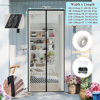 Mosquito and fly proof door curtain with magnetic properties, easy to install without punching holes