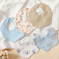 5pcs/set 100% Cotton Baby Bandana Drool Bibs ,Muslin Bibs for Boys Girls Newborn Infant for Drooling and Teething