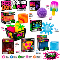 NeeDoh Pizza Nice Cube - Schylling Sensory Squishy Fidget Cube for Stress Relief & ADHD Focus | Soft Squeeze Anti-Anxiety Toy