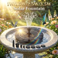 3.5W Solar Bird Bath Water Fountain Pump, with 6 Nozzles DIY Garden Ponds Pool Water Features, Ideal Outdoor Landscape Accessory