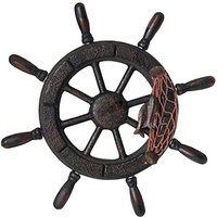 FIZP Vintage Wooden Steering Wheel Nautical Wall Decor For Home Decoration