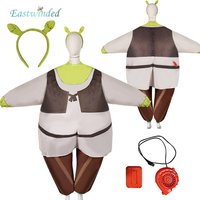 Shrek Cosplay Party Inflatable Costume Monster Fiona Rolepaly Hair Band Inflation Pump Stage Outfits Halloween Carnival Suit