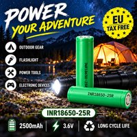 Inr18650 25R Wiederaufladbare Lithium-Batterie 2500mAh 3,6V 20A, Hohe Entladung und Hohe Leistung 18650 Zelle, Ideal für Packs und Werkzeuge, Schneller Versand aus Europäischem Lager in Polen,