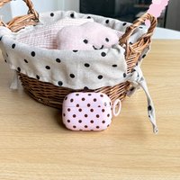 Cute Simple Pink and Brown Polka Dots Pattern Glossy Protective Earphone Cover Case For AirPods 1 2 3 4 Pro Pro2 Pro3