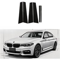 Fit For BMW 5 Series G30 G31 2017 2018 2019 2020 2021 2022 2023 6Pcs Gloss Black Pillar Posts Door Side Window Decor Trim Cover