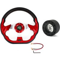 MUGE-13" Marine Boat Steering Wheel with Hub Adapter 3/4" Axle Keyway 3 Spokes for Most Marine Boats,Vessels,Yachts STW031+QR045