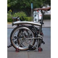 AliExpress NONE MYWAY 16 Inch Titanium Alloy Trifold Folding Bike 7 Speed P Line Modification with Disc And Flat Brake for MINI City Bike Vehicl