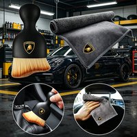 Auto Headrest For Lamborghini Urus Huracan Aventador Premium with Emblem Logo Cleaning Drying Cloth Car Wash Rags Cleaning Brush
