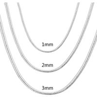 40-75cm 925 Sterling Silver 1MM/2MM/3MM solid Snake Chain Necklace For Men Women Fashion Jewelry for pendant free shipping