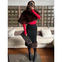 Elegant Female Fur Feather Maxi Skirt Outfits Luxury Loose Patchwork Fashion Cover up Top And Long Skirt Women's Sets New 2026