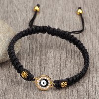 Lucky Red Rope Braided Bracelet Black Round Evil Eye Pendant Handmade Adjustable Bangle Tibet Buddhism Amulet Jewelry For Couple