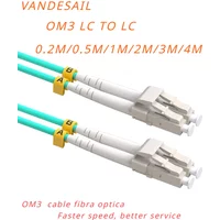 VANDESAIL LC-LC OM3 Fiber Optic Cable | Duplex Multimode 10G Fiber Patch Cord, 0.2-4m (0.65-12.8FT)