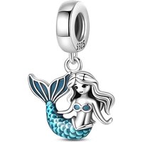 New 925 Sterling Silver Charms Beads Exquisite Mermaid Dangle Fit Original Bracelet DIY Women Birthday Jewelry Gift