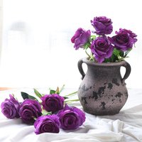 9 Heads Purple Artificial Flowers Home Decoration 9 Color Beauty Silk Fake Flower Especial for Wedding and Festival Decoration