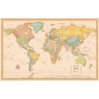 150*90cm Retro World Map Poster Painting Wall Art Decor for Home Decoration Travel Gifts School Supplies No Framed