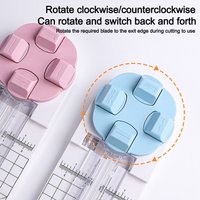Portable 4-In-1 Paper Cutter 360° Rotary Manual Paper Cutting Machine Press-Type Paper Trimmer School Office Supplies