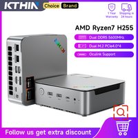 KTHIN K8 Mini PC R7 H255 4.9GHz WIFI6 BT5.2 Mini Computer DDR5 5600MHz PCIe4.0 SSD 2.5G LAN Dual USB4.0 Mini Computer/ OpenClaw