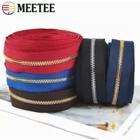 1/2/3Yards 5# Colorful Metal Zipper Gold/Sliver Teeth Double Pull Open-end Zips Tape Bag Garment Zip Repair Kit Sewing Accessory