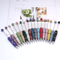 50Pcs 15*146MM DIY Jewelry Hand Made Rhinestone Plastic Pens Beaded Pen Accessories Beadable Pen Findings Ballpoint pen Gift