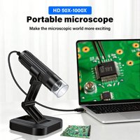 Portable Handheld Microscope 1080P HD Inspection Camera Endoscope with Adjustable Stand with LED Lights Wireless Microscope