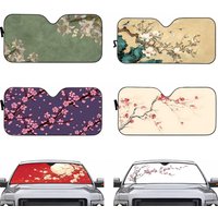 Art C-Chinese Landscape Painting Sun Visor Car Windshield Sun Shade UV Protection Foldable Heat Insulation Universal Auto Cover