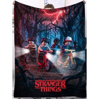 AliExpress Potdemiel Stranger Things Lego Main Cast Upside Down Forest Bike Chase Blanket Soft Throw Bedroom Decor Sofa Bed Warm Gift for Series Fans