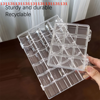 12/21/24 Grids Nail Art Organizer Box Glitter Rhinestones Gems Storage Case Box Diy Jewelry Beads Embroidery Organizer Container