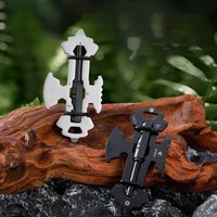 Carabiner Keychain Multi Tool Card Stainless Steel Versatile Bottle Opener for Outdoor Sports Survival Camping