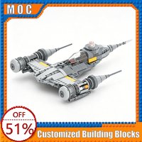 366PCS Mandalorian Starfighter Sci-Fi Starship Model Building Blocks Assembly Educational Toy Creative Collection Birthday Gifts