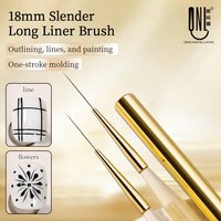 QNL 1/2/3pcs 18mm Nail Art Liner Brush Ultra Thin Long Line Drawing Pen With Cap For UV Gel Polish Painting Manicure Tool